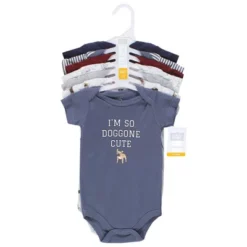 Hudson Baby Infant Boy Cotton Bodysuits, Boy Dogs