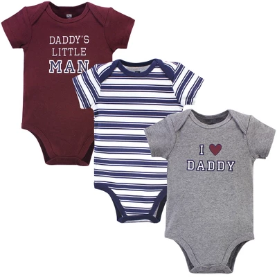Hudson Baby Infant Boy Cotton Bodysuits, Boy Daddy 3-Pack - Image 4