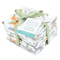 Hudson Baby Infant Boy Cotton Muslin Washcloths, Woodland, One Size