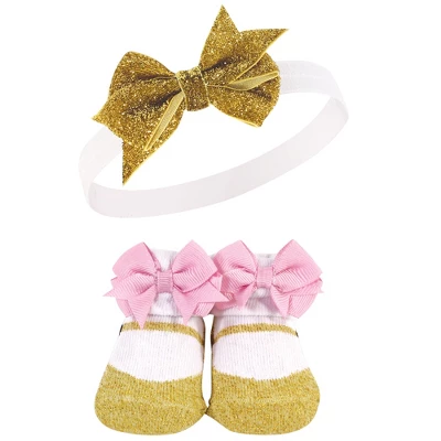 Hudson Baby Girl Headband And Socks Giftset, Paris, One Size - Image 6