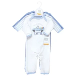 Hudson Baby Infant Boy Cotton Coveralls, Easter Truck