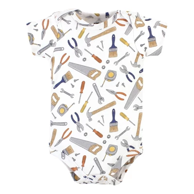 Hudson Baby Infant Boy Cotton Bodysuits, Construction Work - Image 3