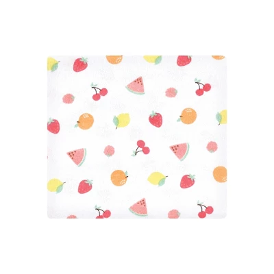 Hudson Baby Infant Girl Cotton Flannel Receiving Blankets Bundle, Fruit Salad, One Size - Image 2