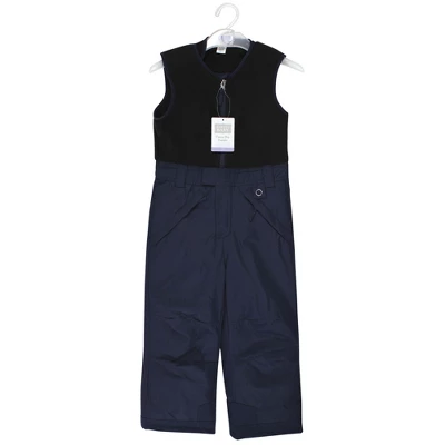 Hudson Baby Unisex Snow Bib Overalls With Fleece Top, Navy