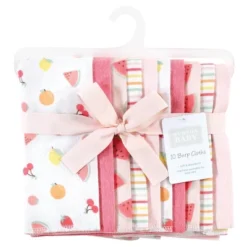 Hudson Baby Infant Girl Cotton Flannel Burp Cloths, Fruit Salad, One Size