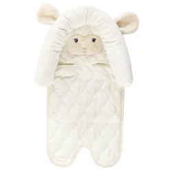 Hudson Baby Infant Girl Car Seat Insert And Strap Covers, Lamb, One Size