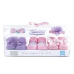 Hudson Baby Infant Girl Headband And Socks Giftset 6pc, Magical Unicorn, One Size
