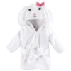 Hudson Baby Infant Plush Animal Face Bathrobe, Bunny, 0-9 Months