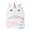 Hudson Baby Unisex Baby And Toddler Hooded Animal Face Plush Blanket, White Unicorn, One Size