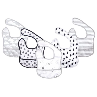 Hudson Baby Infant Waterproof Polyester Bibs 5pk