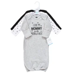 Hudson Baby Infant Boy Cotton Gowns, Mom Dad Moon And Back