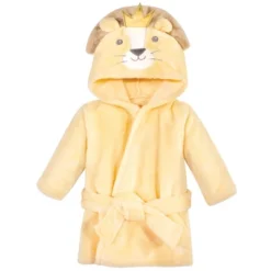 Hudson Baby Infant Boy Plush Animal Bathrobe, King Lion, 0-9 Months