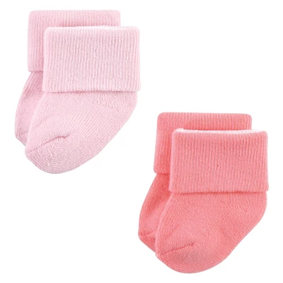 Hudson Baby Infant Girl Cotton Rich Newborn And Terry Socks, Love 12-Pack - Image 6
