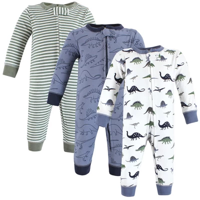 Hudson Baby Cotton Sleep And Play, Blue Green Dino - Image 5