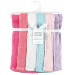 Hudson Baby Infant Girl Rayon From Bamboo Burpcloth 6pk, Pink Lilac, One Size
