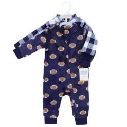 Hudson Baby Unisex Toddler Plush Jumpsuits, Football