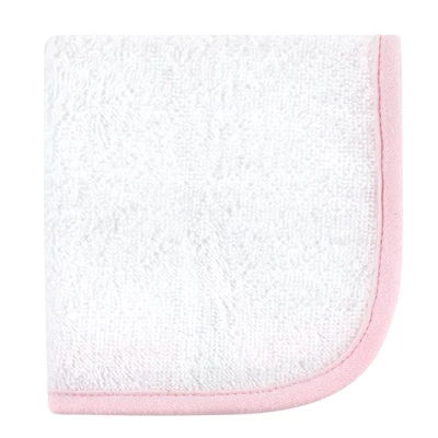 Hudson Baby Infant Girl Cotton Hooded Towel And Washcloth 2pc Set, Pink Safari, One Size