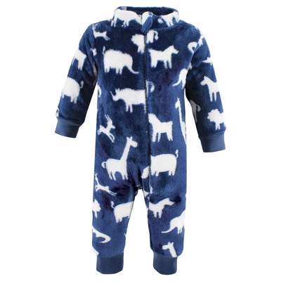 Hudson Baby Infant Boy Plush Jumpsuits, Safari Silhouette - Image 2