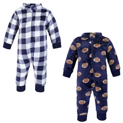 Hudson Baby Infant Boy Plush Jumpsuits, Football - Image 7