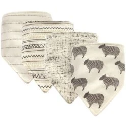 Hudson Baby Infant Cotton Bandana Bibs 4pk, Sheep, One Size