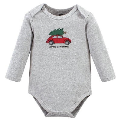 Hudson Baby Unisex Baby Cotton Long-Sleeve Bodysuits, Christmas Scene - Image 2
