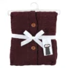 Hudson Baby Infant Girl Faux Shearling Knitted Baby Lounge Stroller Wrap Sack, Burgundy, One Size