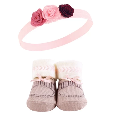 Hudson Baby Girl Headband And Socks Giftset, Boho, One Size - Image 3