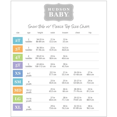 Hudson Baby Unisex Snow Bib Overalls With Fleece Top, Navy - Image 3