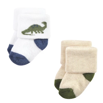 Hudson Baby Infant Boys Cotton Rich Newborn And Terry Socks, Dinosaur Explorer - Image 4