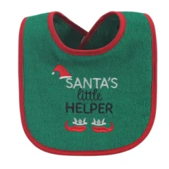 Hudson Baby Infant Boy Cotton Terry Drooler Bibs With Fiber Filling 12pk, Holiday Boy Bow Tie, One Size