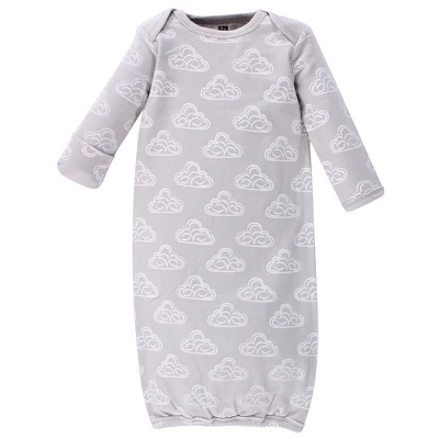 Hudson Baby Infant Cotton Long-Sleeve Gowns 3pk, Navy Stars & Moon, 0-6 Months - Image 3