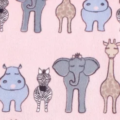 Hudson Baby Infant Girl Plush Blanket With Faux Shearling Back, Pink Safari, One Size