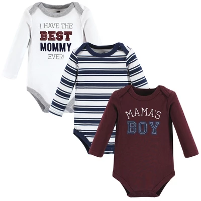 Hudson Baby Infant Boy Cotton Long-Sleeve Bodysuits, Mamas Boy - Image 7