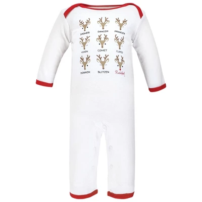 Hudson Baby Unisex Baby Cotton Coveralls, Santa Reindeer - Image 4