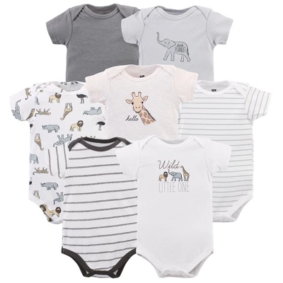 Hudson Baby Infant Unisex Cotton Bodysuits, Modern Neutral Safari - Image 2