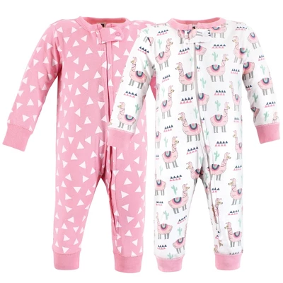 Hudson Baby Infant Girl Cotton Sleep And Play, Llama - Image 5
