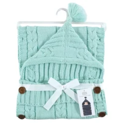 Hudson Baby Unisex Baby Knitted Baby Lounge Stroller Wrap Sack, Mint, One Size