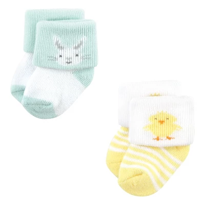 Hudson Baby Unisex Baby Holiday Newborn Terry Socks, Valentine Easter - Image 4