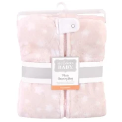 Hudson Baby Infant Girl Plush Sleeping Bag, Sack, Blanket, Pink Star