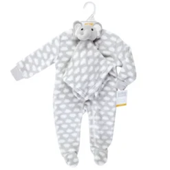 Hudson Baby Unisex Baby Flannel Plush Sleep And Play And Security Toy, Elephant Cloud