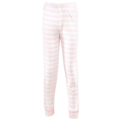 Hudson Baby Infant Girl Cotton Pajama Set, Soft Pink Stripe - Image 3