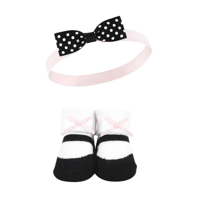 Hudson Baby Infant Girls Headband And Socks Giftset, Gold Sequin, One Size - Image 3