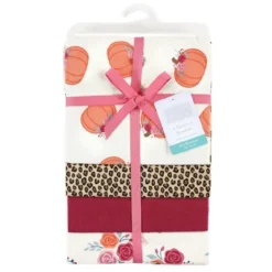 Hudson Baby Infant Girl Cotton Flannel Receiving Blankets, Cutest Pumpkin, One Size