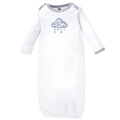 Hudson Baby Infant Boy Cotton Long-Sleeve Gowns 3pk, Cloud Mobile Blue, 0-6 Months