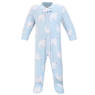 Hudson Baby Infant Boy Fleece Zipper Sleep And Play 2pk, Polar Bear - Image 2