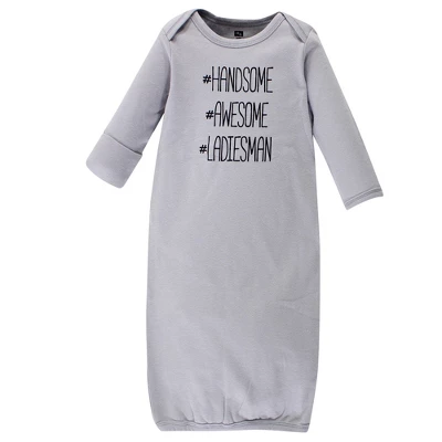 Hudson Baby Infant Boy Cotton Long-Sleeve Gowns 4pk, Mustache, 0-6 Months - Image 4