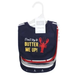 Hudson Baby Infant Boys Cotton Bibs, Butter Me Up Lobster, One Size