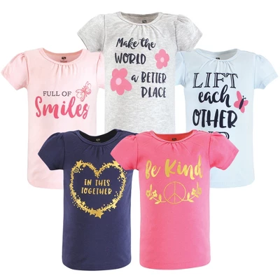 Hudson Baby Infant And Toddler Girl Short Sleeve T-Shirts, Be Kind - Image 11