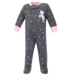 Hudson Baby Infant Girl Fleece Zipper Sleep And Play 2pk, Whimsical Unicorn