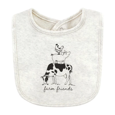 Hudson Baby Unisex Baby Cotton Bibs, Neutral Farm, One Size - Image 2